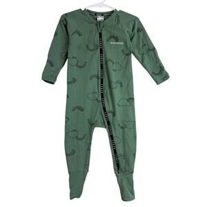 Bonds Baby Wondercool Zip Zippy Bodysuit Green Unisex - Size 1 12-18 Months